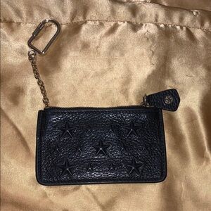 Jimmy Choo Black Star Embossed Keychain Wallet